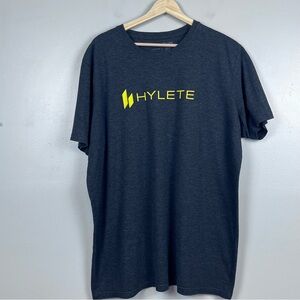 Hylete Men's Gray Cotton Blend Spellout Crew Neck Tee Shirt Size XXL; Athletic